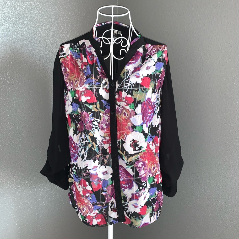 Floral button down blouse